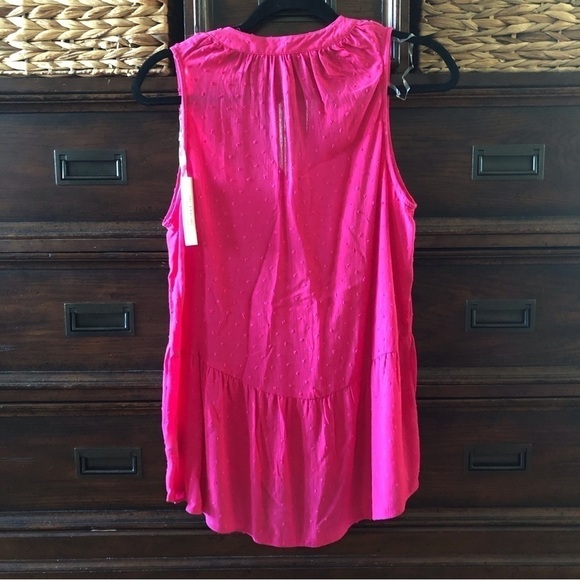 Zac & Rachel lightweight pink clip dot sleeveless blouse in size S - Picture 2 of 8